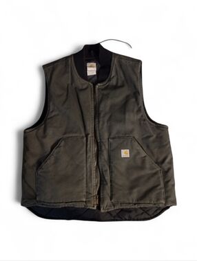 Carhartt Olive Green Insulated Canvas Vest Size 40 🔥